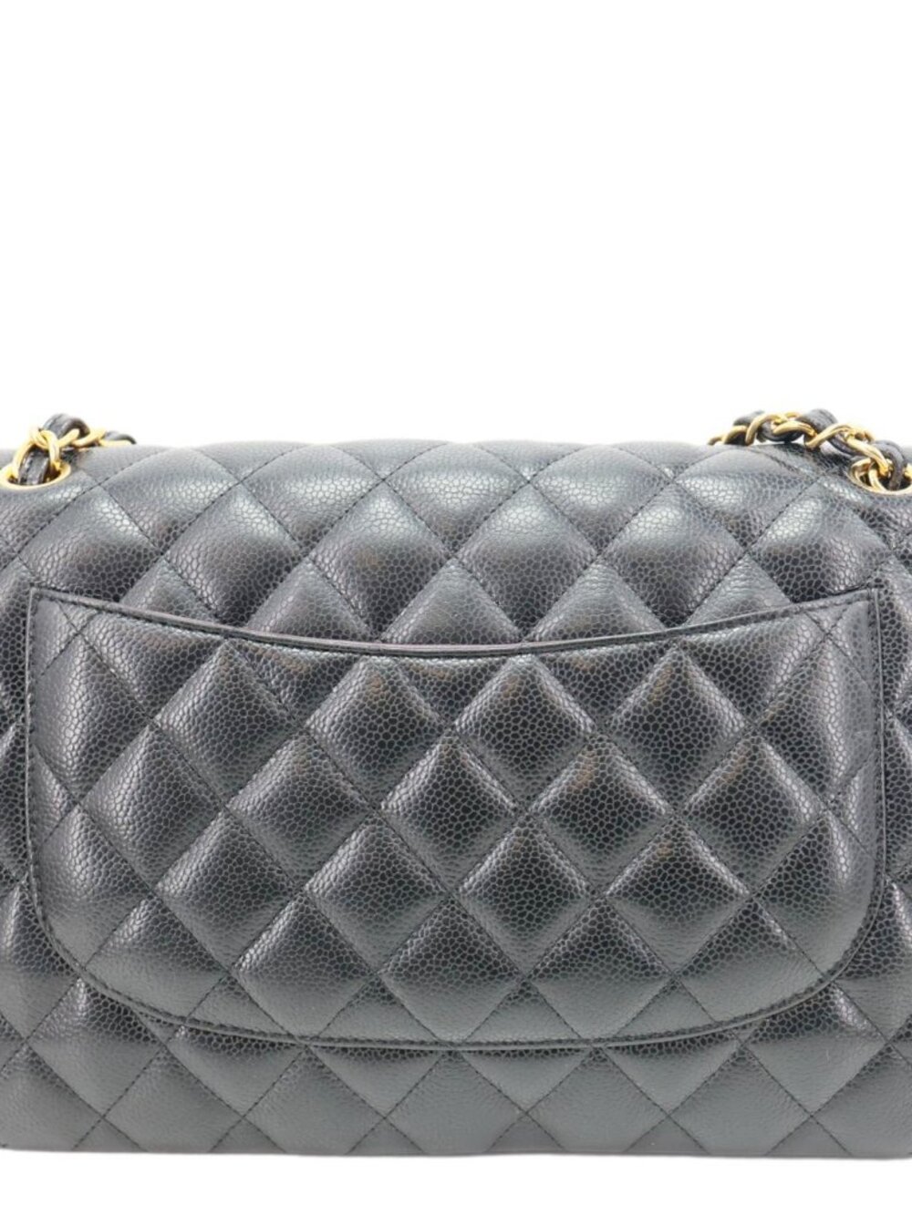Chanel  Classic Double Flap Jumbo Quilted Caviar Leather Shoulder Bag Black - Picture 4 of 15